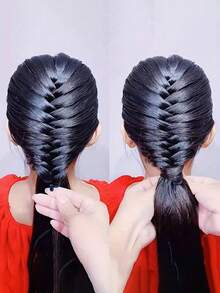 1/2 件发饰 DIY 编织工具鱼骨辫发型设计工具魔法头发扭曲造型，简约优雅发饰，适合日常使用、休闲、婚礼、新娘、伴娘、旅行、派对、通勤、度假、洗脸、化妆、发型设计，圣诞节、新年、情人节、母亲节、返校、学校用品的最佳礼物，发型设计工具