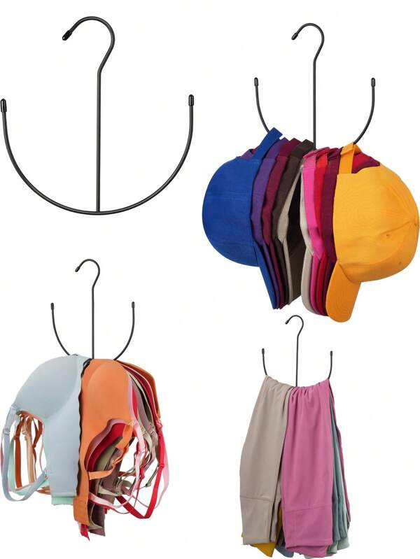 1pc Durable Stainless Steel Hat Rack - Multi-Function Hanging Hat Organizer, Closet Storage Rack For Belts, Ties, Scarves, Camisoles, Hats, Bras, Shoes And More, Space-Saving Design
