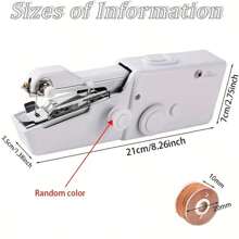 1pc Handheld Sewing Machine Mini Sewing Machines, Portable Sewing Machine Quick Handheld Stitch Tool For Fabric, Kids Cloth, Clothing - 2 Coils Color Random (Battery Not Included)