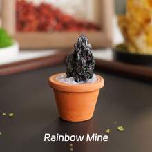 1 pieza de Piedras de cristal de amatista natural en una base de maceta de arcilla mini | Artesanía tipo maceta de piedra curativa | Decoración y ornamento de energía de Feng Shui para el hogar
