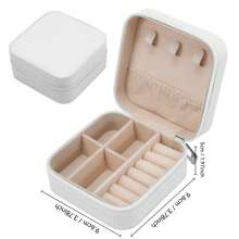 High-End Jewelry Box Portable Necklace Ring Dustproof Storage Box, Earrings Earrings Elegant Jewelry Box Leather Simple Jewelry Box With Lid, Large Capacity Jewelry Organization Box