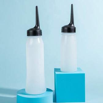 1pc Or 2pcs/Set Clear Beauty Salon 8.12oz 4.06oz Plastic Dye Squeeze Applicator Hair Oil Applicator Bottle Pointy Hair Dry Cleaning Bottle,Back To School,Travel Holiday Essentials,Hair Accessories For Women