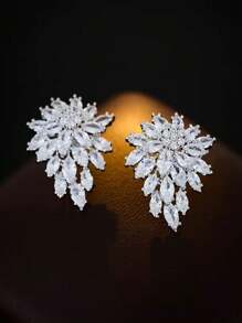 1 paire de boucles d'oreilles flocon de neige uniques pour femmes, design minimaliste, élégant