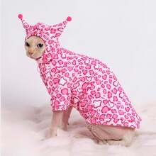 Sphynx Cat Clothes, Cat Suit With Hat And Sweatshirt, Full Set For Hairless Cats, Cornish Rex And Devon Rex (Pink Suit, S(2-35lbs))Christmas - Áo hoodie màu hồng - Xem 7