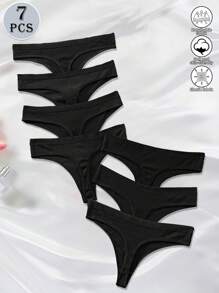 7pcs Set Seamless Low Waist Panties Sexy Ribbed Underwear Women Comfortable Breathable Panty Yoga Sports Briefs Thongs For Women