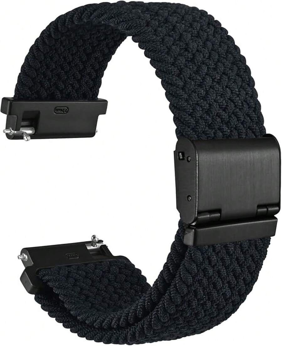 Smart Watch Strap - Black (Black Buckle) - View 1
