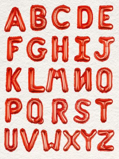 1 个 16 英寸红色字母设计装饰气球，A-Z 铝箔字母气球，DIY 派对装饰，生日派对，结婚周年纪念，家居装饰，母亲节，迎婴派对，婚礼，单身派对，生日快乐横幅，背景装饰，定制字母气球