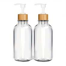 1/2 Paquetes Dispensador de jabón transparente Juego de dispensador de jabón y loción con bomba, Dispensadores de jabón de manos y platos de plástico de 16 Oz para baño y cocina, Botellas rellenables de jabón líquido