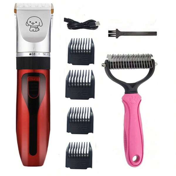 1pc 600mAh Removable Battery Pet Clipper, USB Rechargeable Dog Cat Shaver Trimmer, Professional Pet Hair Grooming Razor Suitable For Cat And Dog