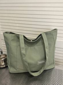 Bolso de hombro minimalista, bolso cruzado de mujer de nicho popular, bolso de tela de color liso para uso casual y de viaje