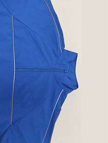 2 件女式轻质拉链防晒户外休闲运动夹克透气面料，拼色设计，适合所有季节日常穿着 - 藍色 - 查看 5