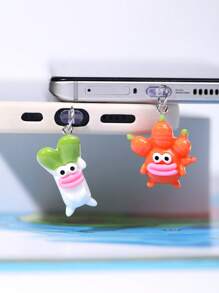 1/5pcs Funny Cartoon Vegetable Series Charging Port Dust Plug, Creative Cute Fashion Unique Broccoli, Scallion, Corn, Eggplant, Carrot Shaped 3D Resin Pendant, Transparent Silicone Smartphone Earphone Tablet Kindle Dust Plug Accessory Decoration Charm, Phone Charging Port Decor Pendant, Suitable As Small Gift, Waterproof Anti-Dust For IPhone Lightning/Type-C, Protect Phone Charging Port Firmly