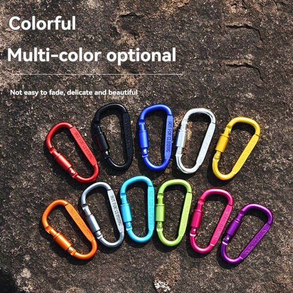 Kühner Aluminiumkarabinerhaken Outdoor Sport Rucksack Schnallenverschluss D-förmiger Karabinerverschluss für Camping, Wandern und Outdoor-Abenteuer - Beständiges 8cm Aluminium mit schlichtem D-Ring Design