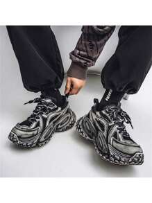 Zapatillas casuales de malla transpirable retro para hombre de Tom's, con suela gruesa que aumenta la altura, zapatos deportivos de ocio de moda, adecuados para jóvenes, verano, zapatillas gruesas parisinas de alta gama