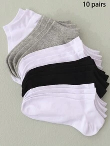 1/5/10/15/20双混色时尚休闲情侣/女士短袜，四季皆宜的圣诞礼物