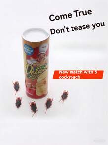 6pcs April Fool's Day Prank Toys Spring Snake Jumping Out Of Container, Fun Party Entertainment, Potato Chip Snake Novelty Toys, Potato Chip & Cockroach Model Combination Pack, Reusable