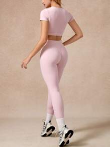 NcmRyu Women's Sexy Sporty Design Short Sleeve Loose Comfortable Pants Sports Suit, Spring & Summer