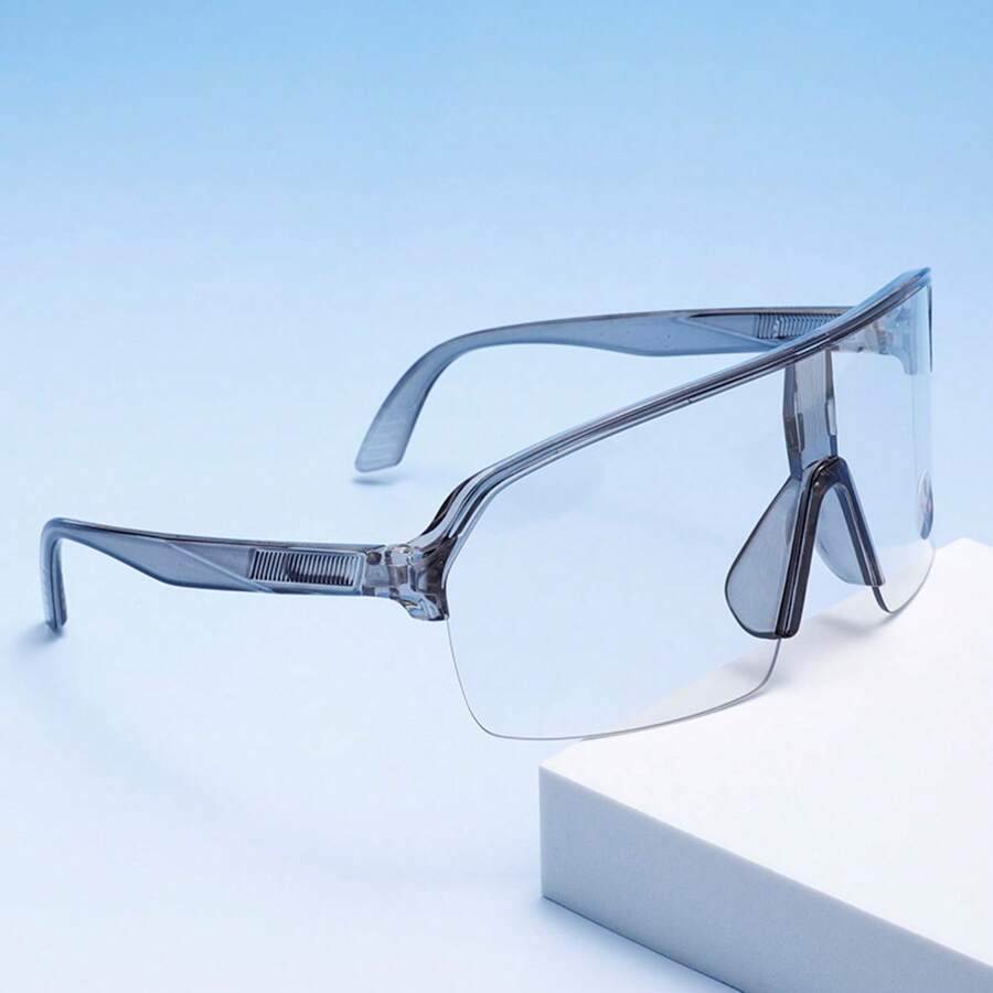 1 Pair Solid Color Half-Frame Cycling Sports Glasses - Multicolor - View 1
