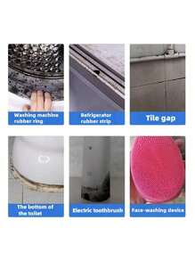JAYSUING 1 pieza/2 piezas/150g Agente antihongo, elimina el moho rápidamente e inhibe su regeneración, apto para cocina, azulejos de baño, refrigerador, junta de lavadora, junta de refrigerador, juntas de azulejos, parte inferior del inodoro, cepillo de dientes eléctrico, dispositivo de limpieza facial, eliminación de moho en lavadora, refrigerador, fregadero, inodoro, drenaje, esquinas, cepillo de dientes eléctrico y azulejos. Limpiador antihongo para sellos de silicona de lavadora (empaquetado al azar)