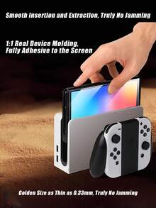 1pc Ultra-HD Screen Protector, Water-Resistant, High Hardness Material Anti-Collision, Glossy High-Definition Full Coverage, Advanced Adhesive Material, Easy One-Key Paste, Dust-Free Sticker Applicator, Compatible With Nintendo Switch/ OLED/ 2 - Transparent - View 5