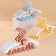 10pcs Plastic Baby Hangers, Adjustable PP Drying Racks, Anti-Slip, Durable, Suitable For Bathroom, Bedroom, Wardrobe, Cabinet, Home, Dormitory & Other Storage Facilities - Multicolor - View 1