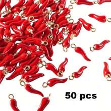 [Quantità] Pezzi Vividi Pendenti Multicolore 3D a Forma di Peperoncino Rosso, Adatti per Realizzare Orecchini, Collane, Bracciali e Portachiavi - Accessori per la Realizzazione di Gioielli in Stile Piccante