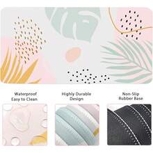 Large Mouse Pad Desk Dad, 4-In-1 Keyboard Wrist Rest Pad & Wrist Support Mouse Pad Set, Extended Desk Pad Waterproof Desk Home Office Study Game-Blue Marble - Thực vật - Xem 4