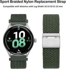Smart Watch Strap - Khaki Green (Silver Buckle) - View 9