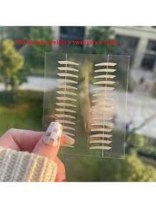 300片隐形防水双眼皮贴，双面可用，适合学生和眼袋人群，自然无痕效果，化妆，价格实惠，可用于房间装饰、梳妆台、旅行、卧室、化妆配件、圣诞礼物、化妆品、化妆工具、便宜货、礼物、女士礼物、圣诞礼物 - 裸色 - 查看 5