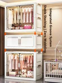 5/4/3/2/1 Layer Simple Folding Wardrobe Closet, Clothes Storage Cabinet For Bedroom, Living Room, Rental Apartment OrganizationFor Women Storage Organizer Travel Essentials Back To School Dormitory Storage