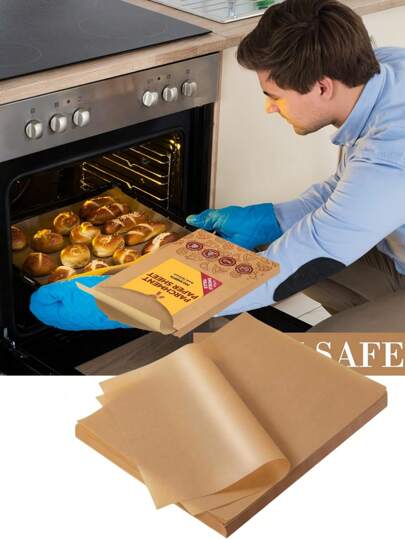 50 Pieces Of Parchment Baking Paper, Pre-Cut Non-Stick Parchment Paper, Suitable For Baking, Cooking, Grilling, Air Fryers And Steaming, Suitable For Most Baking Trays, Air Fryers, Kitchenware, Air Fryer Linings, Air Fryer Paper, Air Fryer Utensils.