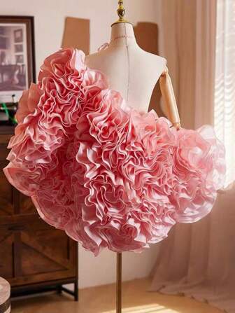 欧美风格手工 3D 花卉高端婚礼新娘披肩，粉色和红色秋装，女士适用