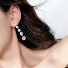1 Pair Of Pendant Earrings, Simple And Luxurious Circular Long Pendant, Suitable For Daily Dates, Banquets, Weddings