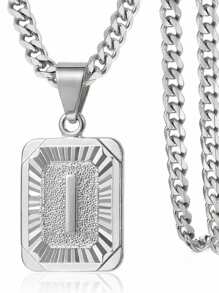 1 款定制字母方形吊坠项链，简约时尚的珠宝设计，专为男士打造的个性化项链。非常适合送给男朋友或父亲，适合节日、聚会和周年纪念等场合。采用镀金铜材质打造，散发奢华质感。 - 彩色 - 查看 16