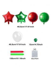 9pcs/Set Christmas Party Decorative Balloons, Fairy Catching Decoration Balloons, 18-Inch Clear Latex Balloons, 18-Inch Star-Shaped And Round Foil Balloons, New Year, Room Decor Supplies - Multicolor - View 2
