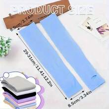 1Pair Of Uv Protection Ice Silk Sleeves For Outdoor Sports Ideal For Driving, Running, Hiking And Biking Keep Your Arms Cool And Protected