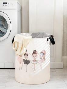 1 giỏ đựng đồ tròn in hình nhân vật hoạt hình có thể gấp lại dung tích lớn có tay cầm, thùng đựng đồ đa năng cho trẻ sơ sinh đựng tã, quần áo, đồ chơi hoặc các vật dụng khác - Nhiều màu - Xem 16