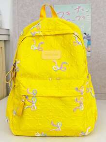 Esta mochila está muy orientada al diseño y está decorada con lazos. Según los diferentes usos de las mochilas, se dividen en mochilas para computadoras portátiles, mochilas deportivas, mochilas de moda, mochilas escolares, bolsas con correas, mochilas militares, bolsas de montañismo, etc.