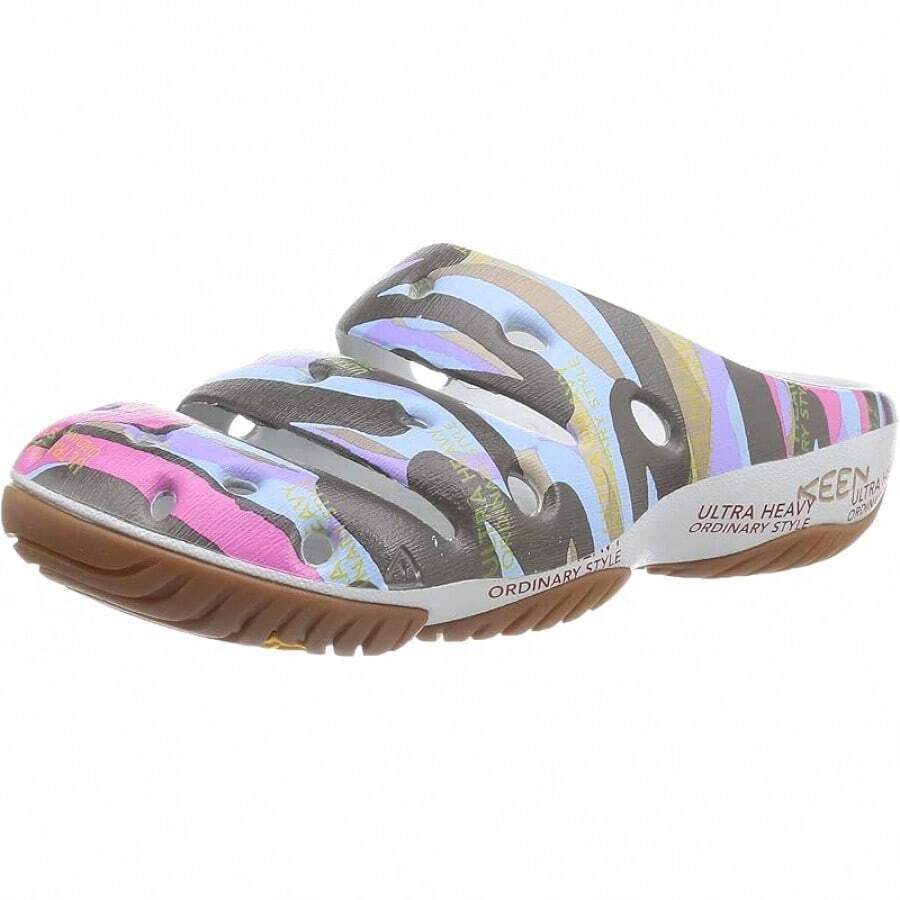 KEEN Men's Yogui Comfortable Slip On Lightweight Clogs - Silver Birch/Red Carpet - View 1