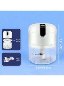 Picadora de ajo eléctrica mini picadora alimentos USB recargable cocina utensilio compacto portátil fácil limpieza práctico procesamiento alimentos diseño moderno multifuncional ayuda hogar - Multicolor - Ver 9