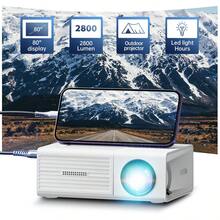 Video Portable Projector,1080P Supported,Easy To Carry, Can Be Enjoyed Anytime, Anywhere,Compatible With Smart Phone/HDTV/USB/AV/SD Card,Etc,Perfect Gift For Children. - UK Plug(220-240V) - View 2