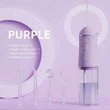 New Handheld Dental Water Flosser, Portable Electric Oral Irrigator With High Frequency Pulsed, Deep Cleaning, Strong Water Pressure, Large Water Tank, 3 Cleaning Modes, 4 Nozzles, USB Rechargeable, One-Touch Start, IPX7 Waterproof, Comprehensive Teeth Cleaning For Oral Health - Multicolor - View 15