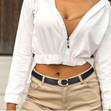 Ceinture à boucle en forme de C minimaliste, polyvalente pour les jeans et les tenues décontractées, pour femmes