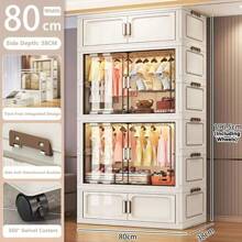 5/4/3/2/1 Layer Simple Folding Wardrobe Closet, Clothes Storage Cabinet For Bedroom, Living Room, Rental Apartment OrganizationFor Women Storage Organizer Travel Essentials Back To School Dormitory Storage