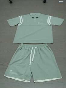 Conjunto de Camisa Polo Casual de Verão Masculina Solta