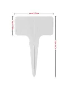 100 件植物标签，防水塑料花园植物标记标签，可重复使用植物标签，适用于户外植物幼苗盆栽植物草本花卉蔬菜（白色）