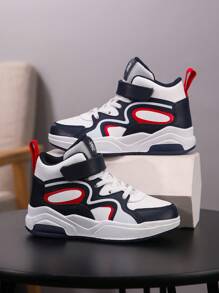 Sneaker di mezza altezza in pelle per ragazzi/giovani, scarpe da ginnastica con lacci stile moda semplice bassa, casual, classiche, versatili, adatte per la primavera e l'autunno