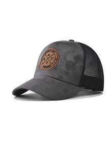 1pc Fashionable Suede Men Hip Hop Cap, Adjustable Unisex Lovers Baseball Cap Snapback Hat For Spring, Autumn Outdoor Travel, Beach Party, Casual, Street Wear. Gradient Letter Design, Polyester Mesh Patchwork, Embroidery Decor,Summer,Holiday,Festival - A - View 15