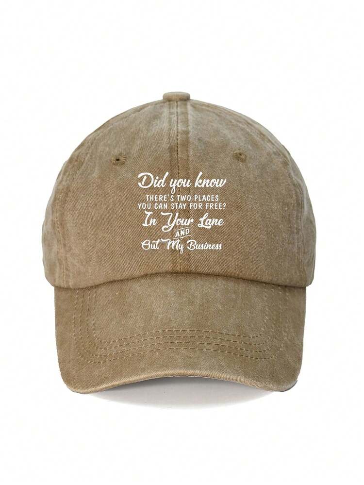 1pc "Did You Know" Printed Baseball Cap, Breathable Sunproof Fashion Unisex Hat, Suitable For Travel, Outdoor Sports - Did You Know - View 5