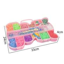 新款彩色橡皮筋礼盒，带有可爱的大苹果和熊形状，适合制作项链、手链、戒指，适合各种节日、生日，是最佳礼物